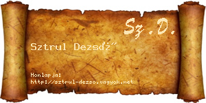 Sztrul Dezső névjegykártya